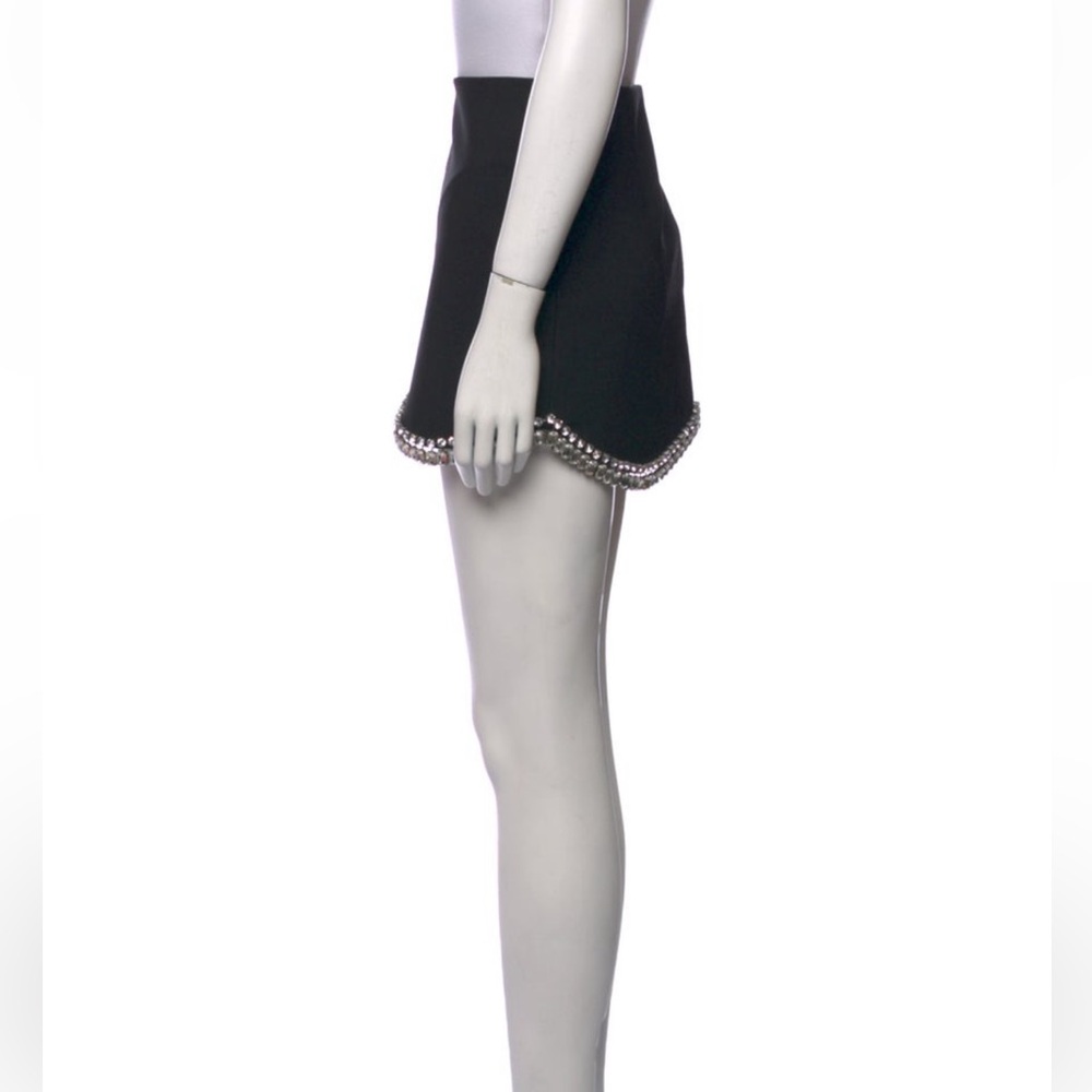 AREA Scallop Mini Skirt with Crystal Embellishments Size US 4 - Picture 3 of 8